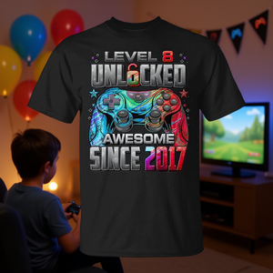 Livello 8 sbloccato. Fantastico da quando il 2017. Maglietta da gaming per il 8° compleanno. - Product Image 3