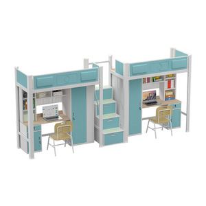 <span class=keywords><strong>Lit</strong></span> superposé moderne pour deux personnes avec table intégrée, cadre <span class=keywords><strong>en</strong></span> <span class=keywords><strong>fer</strong></span> épaissi, marque JUNYI, garantie <span class=keywords><strong>1</strong></span> an, dortoir, appartement scolaire - Product Image 1