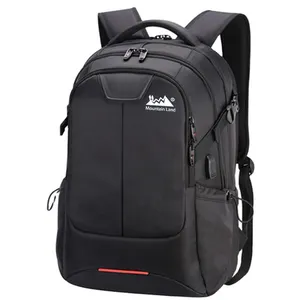 600D Polyester Waterproof Fashion Durable Men 15.6 Inch Mackbook Pro Laptop Computer Bag Black Waterproof Backpack Unisex Oxford
