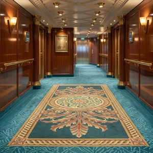 RTS <span class=keywords><strong>IMO</strong></span>- und CE-Zertifizierter Luxuriöser Moderner Feuerfester Marine-Kreuzfahrt-Teppich Woll-Nylon-Mischung Axminster-Teppich - Product Image 1