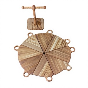 Plateau à pizza en bois, sûr pour les aliments, naturel, pour servir en cuisine, pour restaurants, cafés, pizzerias, événements de restauration, repas à domicile - Product Image 1