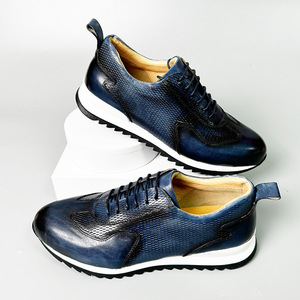 Genuine Leather Men's Lace-up <b>Shoes</b> Round Toe <b>Height</b> <b>Increasing</b> Rubber Outsole All Seasons Casual Wear - Product Image 3