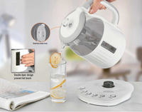 Harga pabrik ketel air mendidih indikator LED 1,5l ketel air dengan penyaring bebas BPA ketel teh kaca elektrik