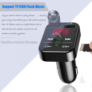 Enchufe de coche para <span class=keywords><strong>Bluetooth</strong></span> 5,0 transmisor FM receptor de Audio portátil inalámbrico 2.1A cargador rápido USB Dual REPRODUCTOR DE MP3 automático Coche - Product Image 4