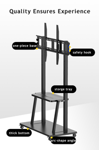Chariot <span class=keywords><strong>TV</strong></span> mobile Senjiang pour écrans plats LED LCD de 50 à 98 pouces, <span class=keywords><strong>support</strong></span> <span class=keywords><strong>TV</strong></span> <span class=keywords><strong>roulant</strong></span> avec roulettes, capacité de charge jusqu'à 100 kg - Product Image 5