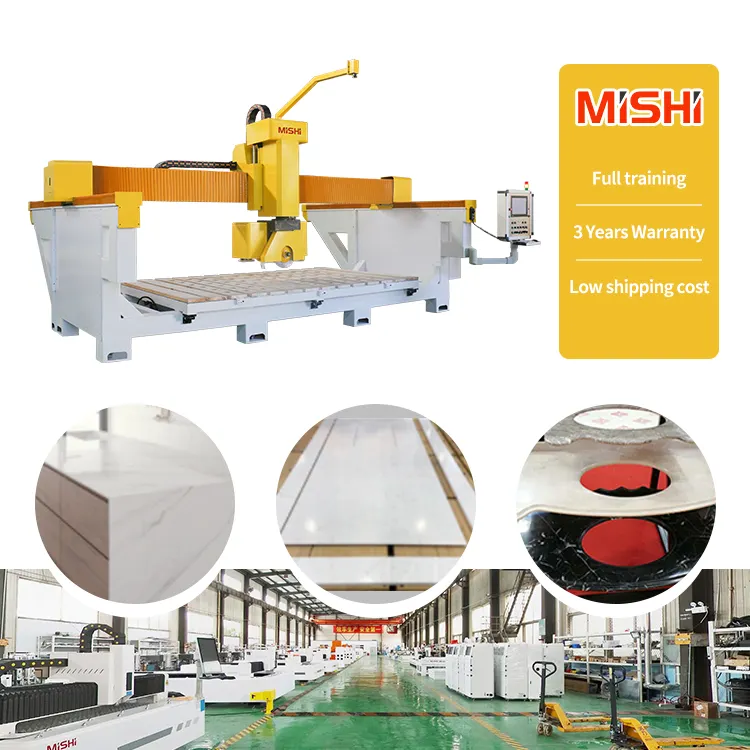 Professional intelligent CAD function automatic marble granite natural stone bridge saw cutting machine