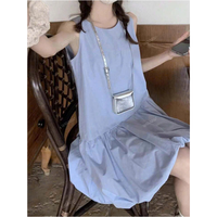 Robes midi respirantes et élégantes sans manches pour femmes, support OEM ODM, tissu personnalisable, marque privée, couleur assortie