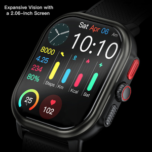P106 Women Bluetooth Calling 2.06" AMOLED Screen GPS Sports Trajectory Fitness Smart <b>Watch</b> Heart Rate Blood Oxygen Health - Product Image 2