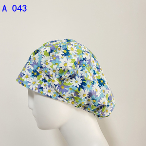 Venta caliente sala <span class=keywords><strong>de</strong></span> operaciones <span class=keywords><strong>enfermera</strong></span> quirúrgico tejido Bouffant Cap sombrero con botones moda impreso trabajo Scrubs para cabello largo - Product Image 2
