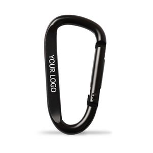 Custom Logo D Shaped Aluminum Carabiner Hook Keychain Spring <b>Clips</b> for Promotional Activities - Product Image 1