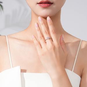 Anel de Prata Esterlina 925 Livre de Oxidação com Zircônia Cúbica Rosa para Mulheres e Meninas, Anel de Compromisso com Revestimento de Ródio, Joias por Atacado - Product Image 6