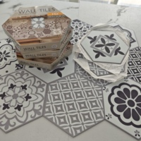 Papier peint hexagonal, décoration de restaurant, carreaux de sol et de mur, matériaux flexibles, autocollants muraux auto-adhésifs pour salle de bain, LVT