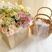 Bouquet de mini-roses artificielles réalistes en soie pour mariage, fête des Mères, remise de diplôme, Noël et Pâques, décoration de la maison - Longue durée