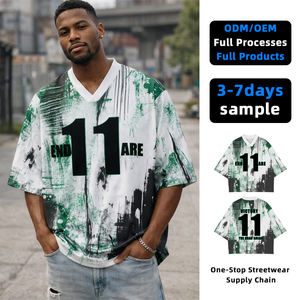 T-shirts décontractés pour hommes de premier rang, style hip-hop, en tricot spandex/polyester 200g, impression numérique, séchage rapide, service OEM, patchwork personnalisé - Product Image 1