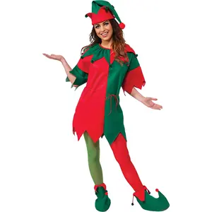 Mintshon Femmes Noël Elf Costumes Adulte Déguisement Vacances