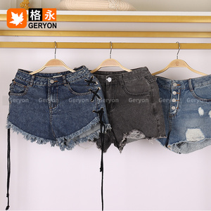Shorts <span class=keywords><strong>en</strong></span> <span class=keywords><strong>jean</strong></span> <span class=keywords><strong>taille</strong></span> haute vintage Geryon pour femme, <span class=keywords><strong>en</strong></span> balles, pour Ukay, été, seconde main, <span class=keywords><strong>en</strong></span> vrac, 45 kg MOQ - Product Image 3