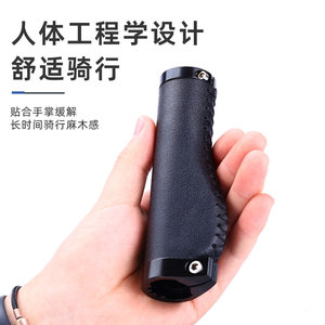 Poignées de guidon en cuir PU cousues à la main UUISD, 6 mm d'épaisseur, pour vélos à vitesse fixe, vélos pliants, scooters rétro - Product Image 5