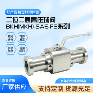 Vanne à bille haute pression BKH MKH SAE-FS PN315 en acier au carbone avec bride SAE pour applications hydrauliques - Product Image 3