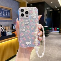 Nouveau Style en Stock : Coque de Téléphone Fille pour iPhone 17 16 15 14 avec Bracelet, Design IMD Mignon, Étui Mobile pour iPhone 13 12 11