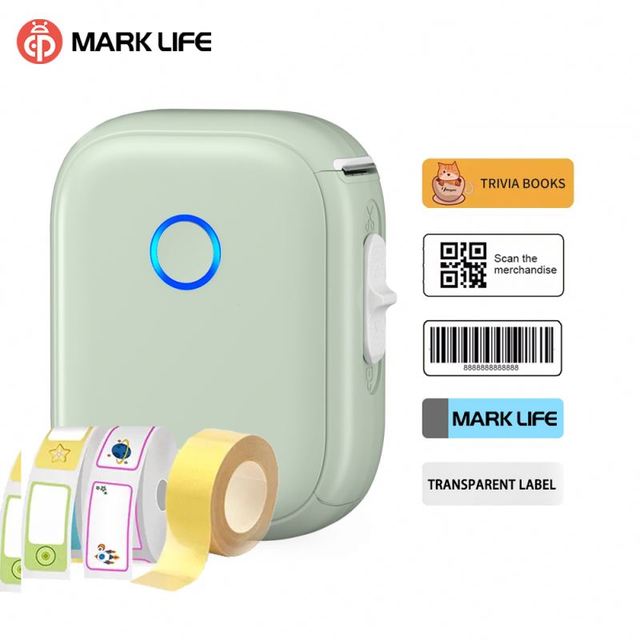 Marklife P12 Min Label Printing Machine Handheld Portable Thermal Label Printer Barcode Price Tag Label Maker