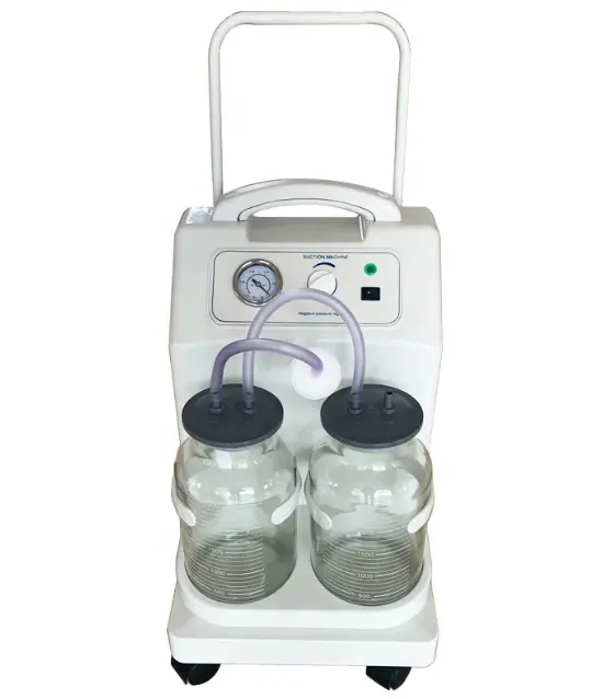 Medical Electric Handheld suction pump double bottles trolley portable Abortion apparatus aspirator sputum suction machine