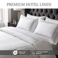 Parure de Lit Hôtellerie 5 Étoiles Luxe Blanc Doux 100% Coton Uni Taille Standard