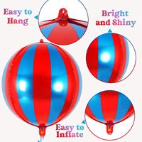 Vente Flash : Ballons en Aluminium Rayés 4D Thème Cirque pour Décoration de Fête, Couleurs Personnalisables en Gros pour Événements