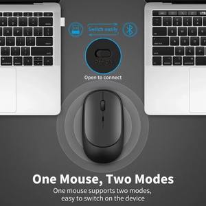 Ratón Inalámbrico Recargable de Modo Dual, Silencioso, Compatible con Múltiples Dispositivos, DPI Ajustable para Laptop, iPad, Teléfono, <span class=keywords><strong>Mac</strong></span>, Windows - Product Image 2