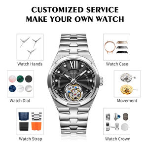 Reloj Mecánico Automático Premium para Hombre, Acero Inoxidable, Resistente al Agua, Correa de Cuero Casual de Silicona, Alta Gama, <span class=keywords><strong>Vacheron</strong></span> Top - Product Image 1