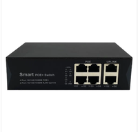 4 Port 10/100/1000M PoE + 2 Port Uplink Gigabit Ethernet RJ45 |   Switch PoE Pintar Serat Optik