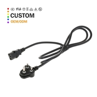 Cordon d'alimentation standard sud-africain personnalisé prise à 3 broches câble IEC 250V 6A pour électronique