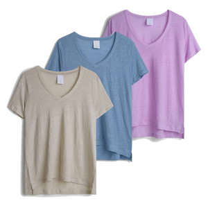 Camisetas personalizadas de manga corta para mujer, camiseta a rayas con cuello en v, servicio de impresión personalizado - Product Image 6