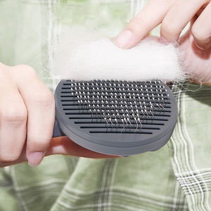 Cepillo ecológico para mascotas, peine de aguja autolimpiante con pasadores de acero inoxidable, Material plástico para perros y gatos - Product Image 2