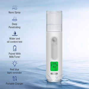 Neuester Nano-Nebel-Sprüher für Hautfeuchtigkeit mit Wasser- und Öl-Gehalt-Test, Ionischer Gesichtsdampfer, Gesichts-Nano-Feuchtigkeitsspray - Product Image 2