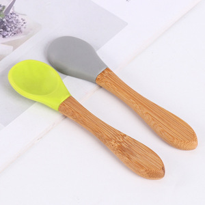 Fuente directa de fábrica de productos de madera para niños, incluyendo cucharas de silicona con mangos de madera maciza, mangos de madera para - Product Image 3