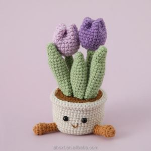 Adorno para el Hogar, Tulipanes Tejidos a Mano en Maceta, Flores - Product Image 2