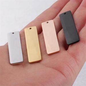 Yiwu Aceon-Colgante cuadrado de acero inoxidable para llavero, placa de Metal en blanco, etiqueta de nombre, pulido de espejo, etiqueta Rectangular para perro - Product Image 1