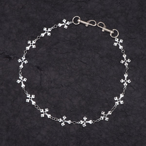 European Style Metal Cross Waist <b>Chain</b> For Men Hip Hop Fashion Accessory Tibetan Silver Single Layer D Ring Design Daily Wear - Product Image 3