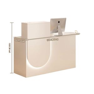 Mostrador de Caja Moderno de Madera para Comercio Minorista, Escritorio de Cajero, Mostradores de Pago Rosados para Tiendas, Escritorios de Recepción <span class=keywords><strong>en</strong></span> Venta - Product Image 5