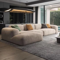 Ensemble de canapés modulaires en tissu de style italien moderne, canapé en forme de L pour salon de villa, meubles haut de gamme pour la maison