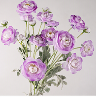 Bunga Ranunculus Buatan Nordik Grosir, Bunga Ranunculus Kecil Berumbai dari Sutra untuk Dekorasi Pernikahan, Pesta, Ruang Tamu, dan Rumah