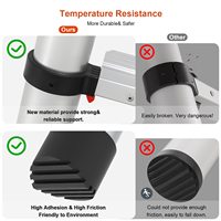 Échelle télescopique en aluminium à rétraction à un bouton certifiée TUV, crochets multifonctionnels, moderne pour le travail en extérieur, le camping-car, l'extérieur