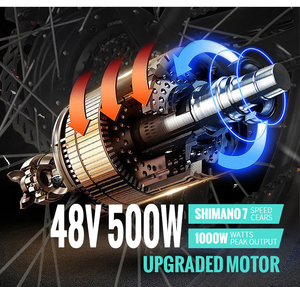 <span class=keywords><strong>Vtt</strong></span> <span class=keywords><strong>électrique</strong></span> à grande vitesse, hors tension, charge, 48v, 500w, <span class=keywords><strong>750</strong></span> <span class=keywords><strong>watts</strong></span>, gros pneus de 27.5 pouces - Product Image 3