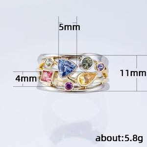 Anillo Geométrico de Circonita y Diamantes, Bañado en Plata, con Forma de Gota de Agua, para Mujer, Regalo de Boda, Joyería Fina - Product Image 5