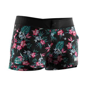 Shorts de Playa para Mujer, Corte Acampanado, Ajuste Seguro, Estampado Floral Personalizado para Actividades de Verano - Product Image 3