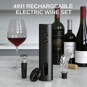 Ensemble ouvre-bouteille électrique 4-en-1 avec batterie au lithium, chargement rapide Type C, noir mat, avec coupe-capsule, verseur et aérateur - Product Image 3