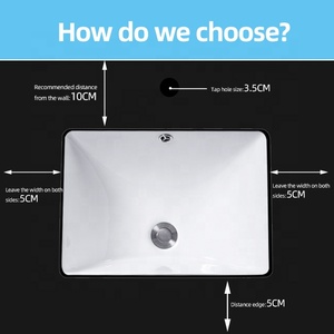 Lavabo Moderno Rettangolare Bianco da Bagno, Design Sottopiano OEM/ODM - Product Image 6