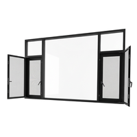 Ventana Abatible de Aluminio con Rotura de Puente Térmico, Vidrio Templado Insonorizado, Tamaño Personalizado para Dormitorio, Sala de Estar, Balcón