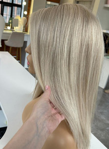 Peluca de <span class=keywords><strong>cabello</strong></span> humano virgen europeo 100%, pelo <span class=keywords><strong>corto</strong></span> con encaje frontal, pelo de bebé prearrancado, color platino - Product Image 3