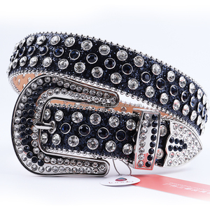 Ceinture en strass avec logo personnalisé pour hommes et femmes vente en gros de ceintures pour hommes - Product Image 1